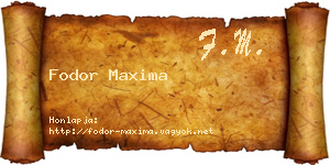 Fodor Maxima névjegykártya